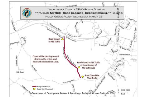 Traffic Alert: Holly Grove Road Closure Wednesday, March 25