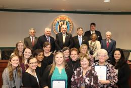 March 1, 2022, Worcester County Commissioners present a proclamation recognizing March as Professional Social Work Month to professionals representing the Department of Social Services (DSS), Worcester County Health Department, and Life Crisis