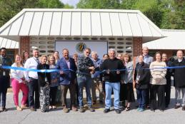 Ribbon cutting to mark the reopening of the Isle of Wight Offices.
