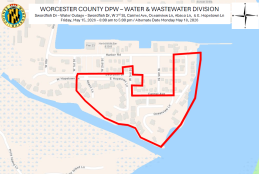 Swordfish Drive Water Outage Area Highlighted